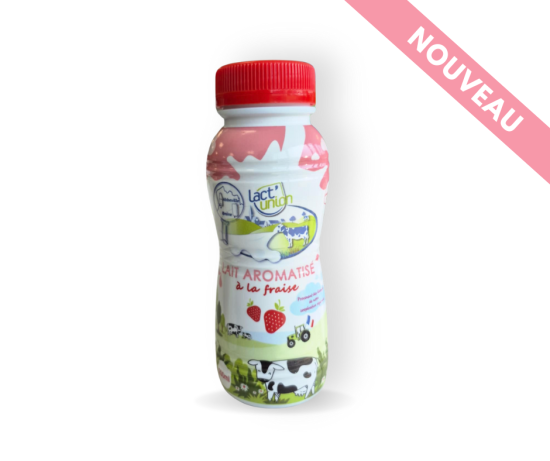 Lait aromatisé Fraise Lact'Union Stérilisé UHT (Vendu par pack)
